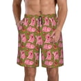 thumbnail image 1 of Honeii's Cartoon Pigs Print Men's Casual Shorts with Drawstring，Swim Trunks Quick Dry Beach Shorts, 1 of 5