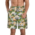 thumbnail image 1 of Honeii's Construction Machinery1 Print Men's Casual Shorts with Drawstring，Swim Trunks Quick Dry Beach Shorts, 1 of 5