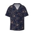 thumbnail image 1 of Honeii 's Copper-Gold Gloss Outline Cherry for men's short-sleeved button-up collared shirt featuring a pocket, perfect for beach vacations, and travel adventures., 1 of 5