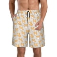 thumbnail image 1 of Honeii's Corgi Dog Print Men's Casual Shorts with Drawstring，Swim Trunks Quick Dry Beach Shorts, 1 of 5