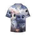 thumbnail image 1 of Honeii 's Cute Animal Couple for men's short-sleeved button-up collared shirt featuring a pocket, perfect for beach vacations, and travel adventures., 1 of 5
