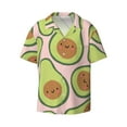 thumbnail image 1 of Honeii 's Cute Avocado for men's short-sleeved button-up collared shirt featuring a pocket, perfect for beach vacations, and travel adventures., 1 of 5