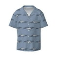 thumbnail image 1 of Honeii 's Cute Whale for men's short-sleeved button-up collared shirt featuring a pocket, perfect for beach vacations, and travel adventures., 1 of 5