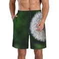 thumbnail image 1 of Honeii's Dandelion Print Men's Casual Shorts with Drawstring，Swim Trunks Quick Dry Beach Shorts, 1 of 5