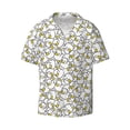thumbnail image 1 of Honeii 's Ducky for men's short-sleeved button-up collared shirt featuring a pocket, perfect for beach vacations, and travel adventures., 1 of 5