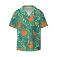 thumbnail image 1 of Honeii 's Fall Forest Squirrel for men's short-sleeved button-up collared shirt featuring a pocket, perfect for beach vacations, and travel adventures., 1 of 5