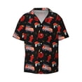 thumbnail image 1 of Honeii 's Fire Fighting for men's short-sleeved button-up collared shirt featuring a pocket, perfect for beach vacations, and travel adventures., 1 of 5