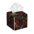 thumbnail image 1 of Honeii 's Fishbone Rose for Leather Square Tissue Box Cover Holder: A Stylish Organizer for Tabletops, Bathrooms, Cars & Offices, 1 of 5