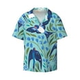 thumbnail image 1 of Honeii 's Flying Swallows for men's short-sleeved button-up collared shirt featuring a pocket, perfect for beach vacations, and travel adventures., 1 of 5