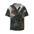 thumbnail image 1 of Honeii 's Forest Stone-Colored Dragon for men's short-sleeved button-up collared shirt featuring a pocket, perfect for beach vacations, and travel adventures., 1 of 5