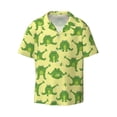 thumbnail image 1 of Honeii 's Funny Frogs for men's short-sleeved button-up collared shirt featuring a pocket, perfect for beach vacations, and travel adventures., 1 of 5