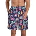 thumbnail image 1 of Honeii's Funny colorful skull ghost Print Men's Casual Shorts with Drawstring，Swim Trunks Quick Dry Beach Shorts, 1 of 5