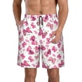 thumbnail image 1 of Honeii's Girl Butterfly Print Men's Casual Shorts with Drawstring，Swim Trunks Quick Dry Beach Shorts, 1 of 5