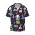 thumbnail image 1 of Honeii 's Gnome With Mushroom for men's short-sleeved button-up collared shirt featuring a pocket, perfect for beach vacations, and travel adventures., 1 of 5