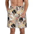 thumbnail image 1 of Honeii's Groovy Disco Print Men's Casual Shorts with Drawstring，Swim Trunks Quick Dry Beach Shorts, 1 of 5