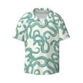 thumbnail image 1 of Honeii 's Hand Drawn Snake for men's short-sleeved button-up collared shirt featuring a pocket, perfect for beach vacations, and travel adventures., 1 of 5