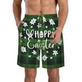thumbnail image 1 of Honeii's Happy Easter Print Men's Casual Shorts with Drawstring，Swim Trunks Quick Dry Beach Shorts, 1 of 5