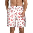 thumbnail image 1 of Honeii's Hearts Print Men's Casual Shorts with Drawstring，Swim Trunks Quick Dry Beach Shorts, 1 of 5