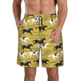 thumbnail image 1 of Honeii's Horsemen In Horseraces Print Men's Casual Shorts with Drawstring，Swim Trunks Quick Dry Beach Shorts, 1 of 5