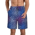 thumbnail image 1 of Honeii's Ireworks In The Night Sky Print Men's Casual Shorts with Drawstring，Swim Trunks Quick Dry Beach Shorts, 1 of 5