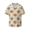 thumbnail image 1 of Honeii 's Labrador Retriever Dog for men's short-sleeved button-up collared shirt featuring a pocket, perfect for beach vacations, and travel adventures., 1 of 5