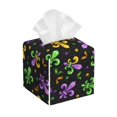 thumbnail image 1 of Honeii 's Mardi Gras Carnival4 for Leather Square Tissue Box Cover Holder: A Stylish Organizer for Tabletops, Bathrooms, Cars & Offices, 1 of 5