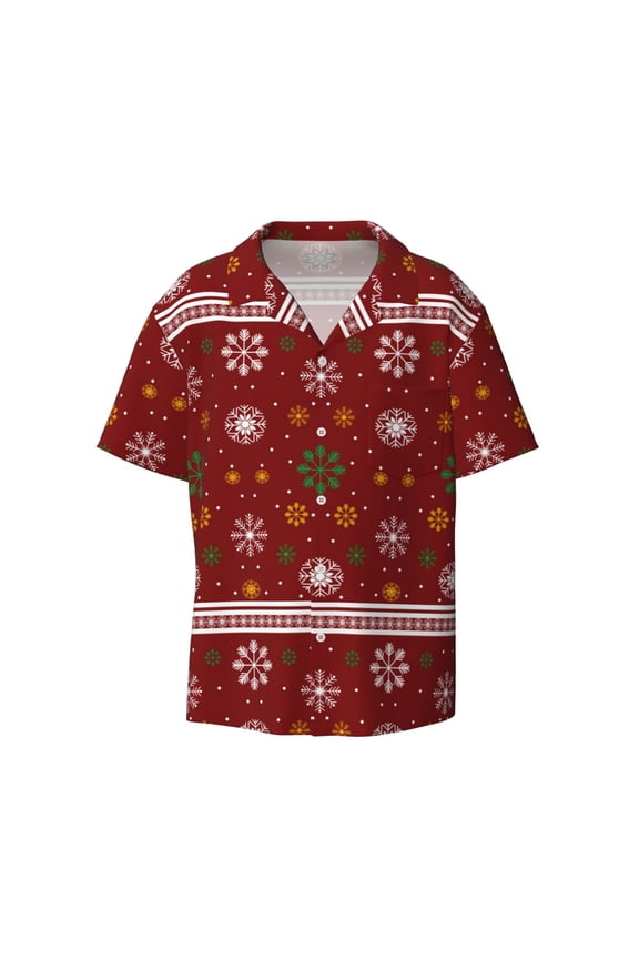's Merry Christmas for men's short-sleeved button-up collared shirt featuring a pocket, perfect for beach vacations, and travel adventures.
