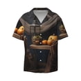 thumbnail image 1 of Honeii 's Modern Skull Sisters for men's short-sleeved button-up collared shirt featuring a pocket, perfect for beach vacations, and travel adventures., 1 of 5