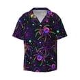 thumbnail image 1 of Honeii 's Multi-colored Spiders for men's short-sleeved button-up collared shirt featuring a pocket, perfect for beach vacations, and travel adventures., 1 of 5