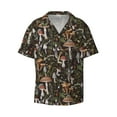 thumbnail image 1 of Honeii 's Mushroom Garnish for men's short-sleeved button-up collared shirt featuring a pocket, perfect for beach vacations, and travel adventures., 1 of 5