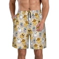 thumbnail image 1 of Honeii's Music Dancing Cat Print Men's Casual Shorts with Drawstring，Swim Trunks Quick Dry Beach Shorts, 1 of 5
