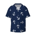 thumbnail image 1 of Honeii 's Nautical Themed Simple Anchors for men's short-sleeved button-up collared shirt featuring a pocket, perfect for beach vacations, and travel adventures., 1 of 5