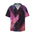 thumbnail image 1 of Honeii 's Neon Futuristic Dragon for men's short-sleeved button-up collared shirt featuring a pocket, perfect for beach vacations, and travel adventures., 1 of 5
