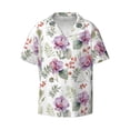 thumbnail image 1 of Honeii 's Orchids Flowers for men's short-sleeved button-up collared shirt featuring a pocket, perfect for beach vacations, and travel adventures., 1 of 5