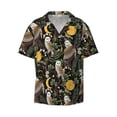 thumbnail image 1 of Honeii 's Owls And Plants for men's short-sleeved button-up collared shirt featuring a pocket, perfect for beach vacations, and travel adventures., 1 of 5