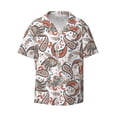 thumbnail image 1 of Honeii 's Paisley Floral for men's short-sleeved button-up collared shirt featuring a pocket, perfect for beach vacations, and travel adventures., 1 of 5