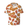 thumbnail image 1 of Honeii 's Peanuts4 for men's short-sleeved button-up collared shirt featuring a pocket, perfect for beach vacations, and travel adventures., 1 of 5