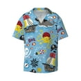 thumbnail image 1 of Honeii 's Pirate Marine Animals for men's short-sleeved button-up collared shirt featuring a pocket, perfect for beach vacations, and travel adventures., 1 of 5
