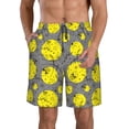 thumbnail image 1 of Honeii's Pirate Skulls Print Men's Casual Shorts with Drawstring，Swim Trunks Quick Dry Beach Shorts, 1 of 5