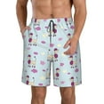 thumbnail image 1 of Honeii's Poodle Dog Print Men's Casual Shorts with Drawstring，Swim Trunks Quick Dry Beach Shorts, 1 of 5