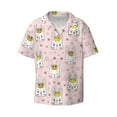 thumbnail image 1 of Honeii 's Queen For Rabbit for men's short-sleeved button-up collared shirt featuring a pocket, perfect for beach vacations, and travel adventures., 1 of 5