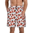 thumbnail image 1 of Honeii's Red Ladybugs Print Men's Casual Shorts with Drawstring，Swim Trunks Quick Dry Beach Shorts, 1 of 5