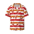 thumbnail image 1 of Honeii 's Red Lobster for men's short-sleeved button-up collared shirt featuring a pocket, perfect for beach vacations, and travel adventures., 1 of 5