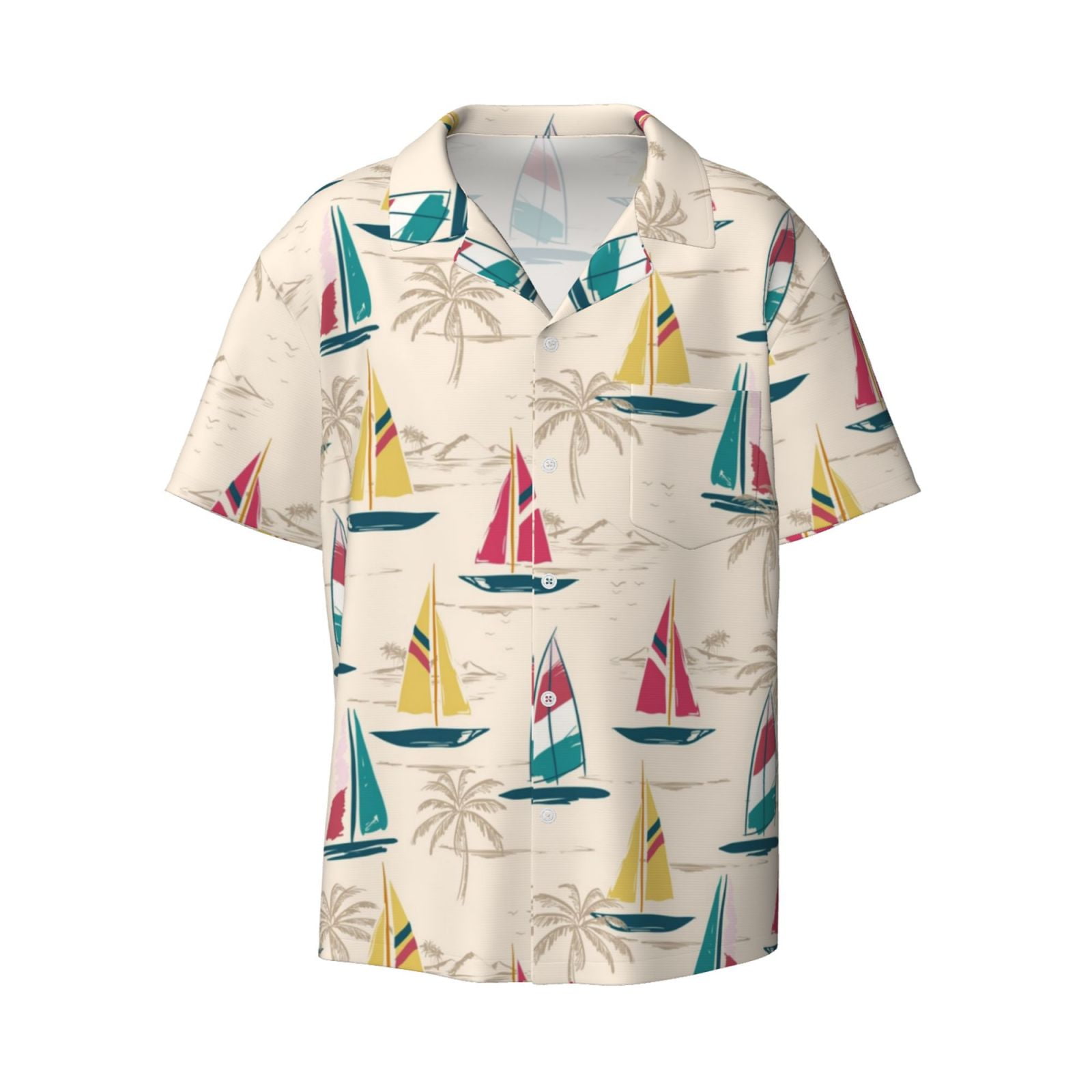 Honeii 's Reto Marine Nautical for men's shortsleeved buttonup