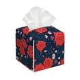 thumbnail image 1 of Honeii 's Rose Flower for Leather Square Tissue Box Cover Holder: A Stylish Organizer for Tabletops, Bathrooms, Cars & Offices, 1 of 5