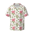 thumbnail image 1 of Honeii 's Rose Flowers for men's short-sleeved button-up collared shirt featuring a pocket, perfect for beach vacations, and travel adventures., 1 of 5