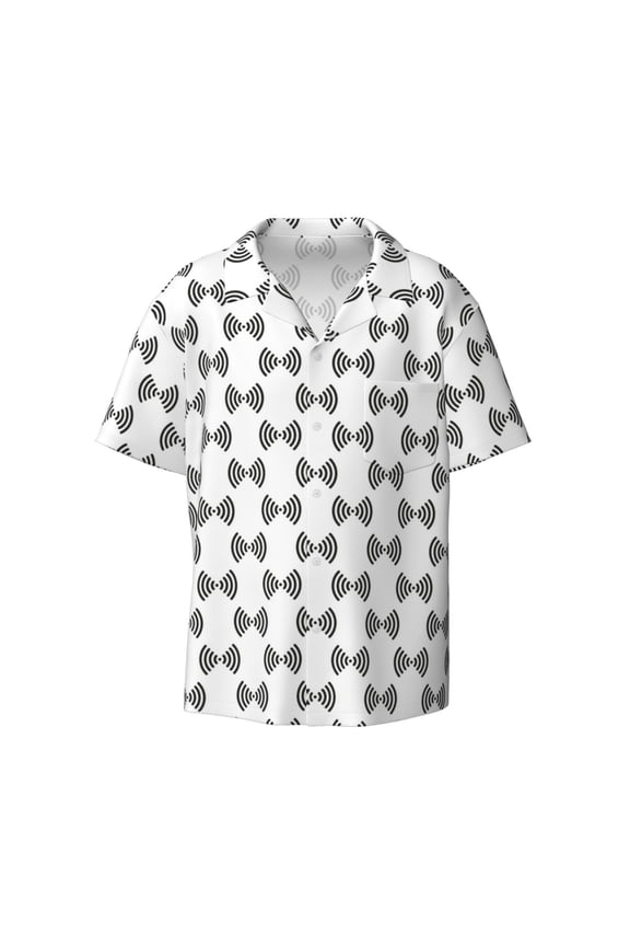 's Signal Icon for men's short-sleeved button-up collared shirt featuring a pocket, perfect for beach vacations, and travel adventures.