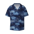 thumbnail image 1 of Honeii 's Starry Sky for men's short-sleeved button-up collared shirt featuring a pocket, perfect for beach vacations, and travel adventures., 1 of 5