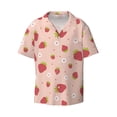 thumbnail image 1 of Honeii 's Strawberries for men's short-sleeved button-up collared shirt featuring a pocket, perfect for beach vacations, and travel adventures., 1 of 5