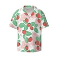 thumbnail image 1 of Honeii 's Strawberry for men's short-sleeved button-up collared shirt featuring a pocket, perfect for beach vacations, and travel adventures., 1 of 5